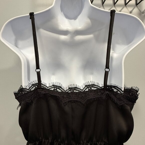 Dazy Black Slip Dress Midi Satin Lace Y2K Whimsigoth Romantic Fairy Grunge Sz XL - Picture 4 of 10